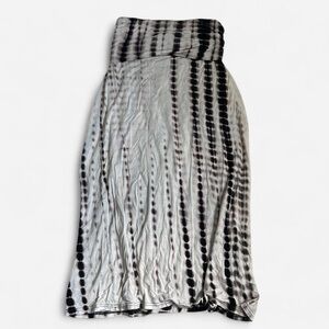 Tie Dye Style Fold-Over Maxi Skirt